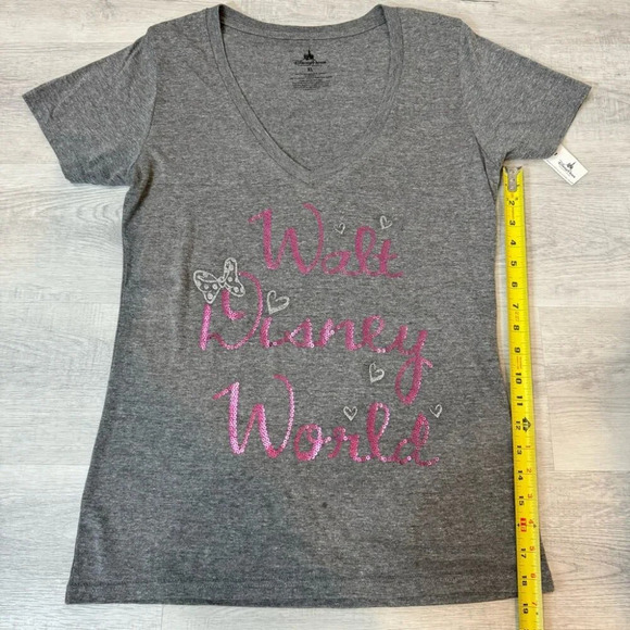 Disney World Butterfly Sequin Pink and Grey T Shirt NWT Size XL - Picture 10 of 15